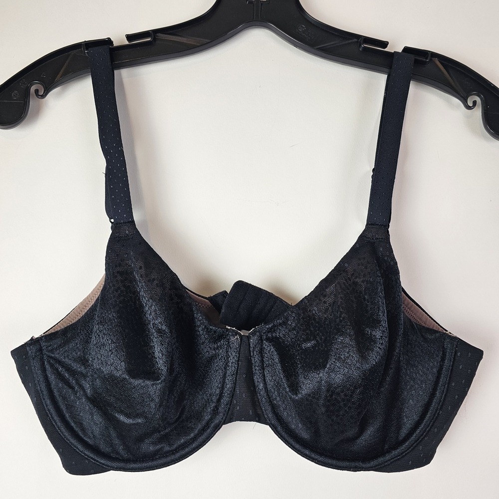 Wacoal‎ Bra 855303  Size 34D Polka Dot Jacquard Fabric Black  Underwire